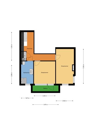 Floorplan - Mathenesserweg 151c03, 3027 HP Rotterdam